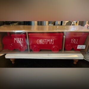 Rae Dunn Red Christmas Train Decor